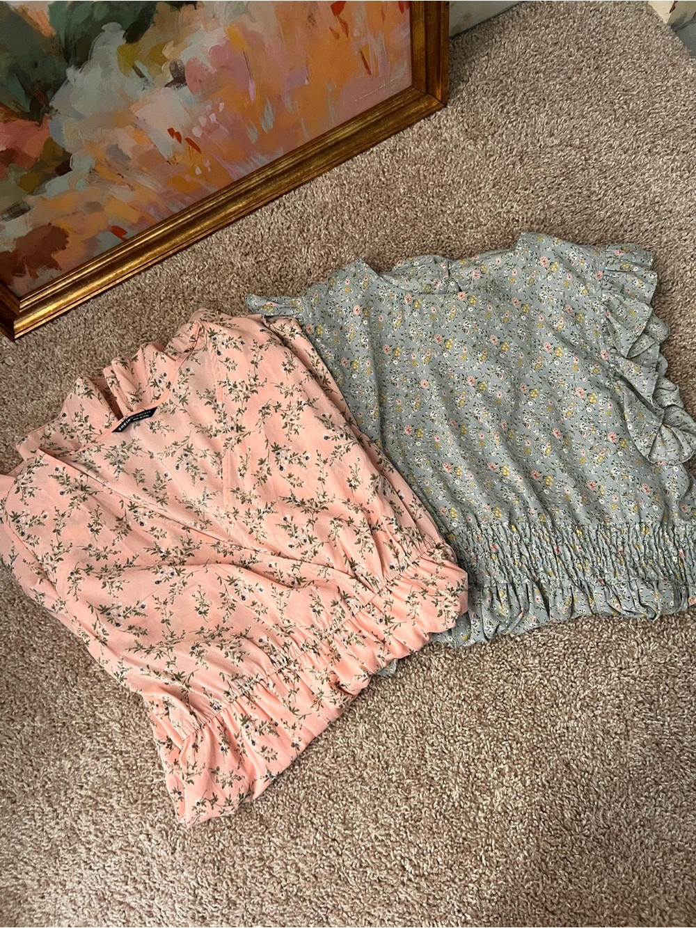 BUNDLE SHEIN Pink and Light Blue Floral Midi Dresses
